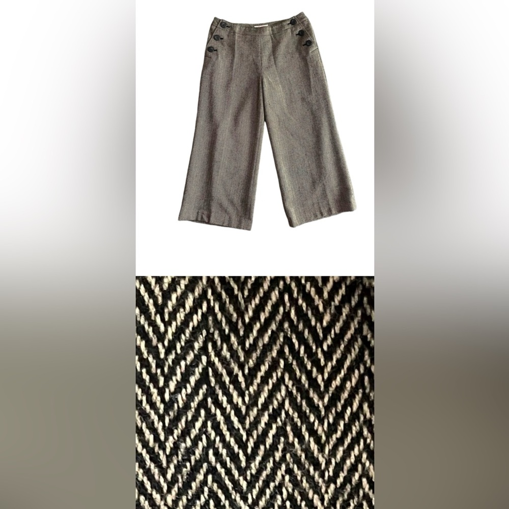 Wide Leg Herringbone Pants